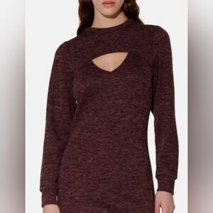 *NWT* Walter Baker 'Fontine' Sparkle Long Sleeve Midi Dress Plum Heather Sz XL